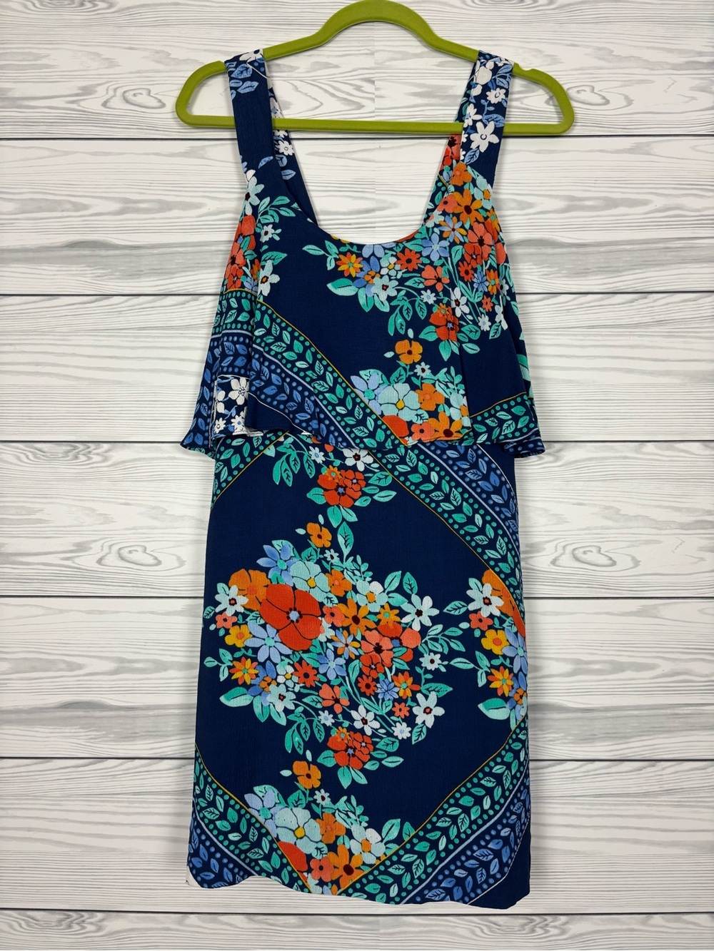 Anthropologie Maeve Tisana Blue Floral Watercolor Mini Dress Size 4 - Picture 2 of 7